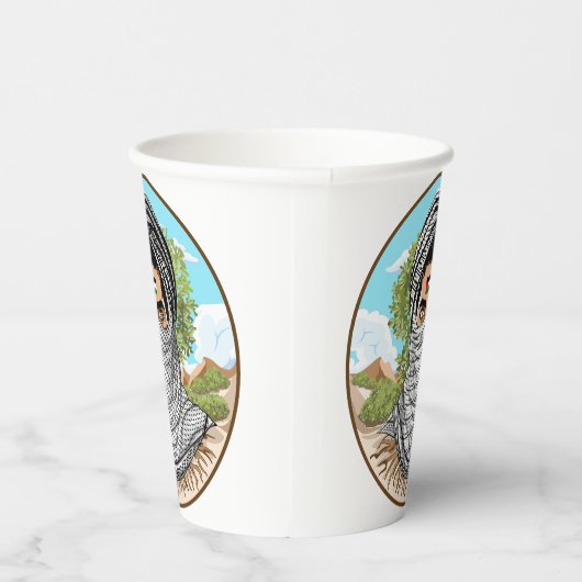 portret van palestijnse vrijheidsstrijder papieren bekers (Rechts)