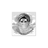 portret van palestijnse vrijheidsstrijder rubberstempel (Afrduk)