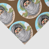 portret van palestijnse vrijheidsstrijder tissuepapier (Detail)