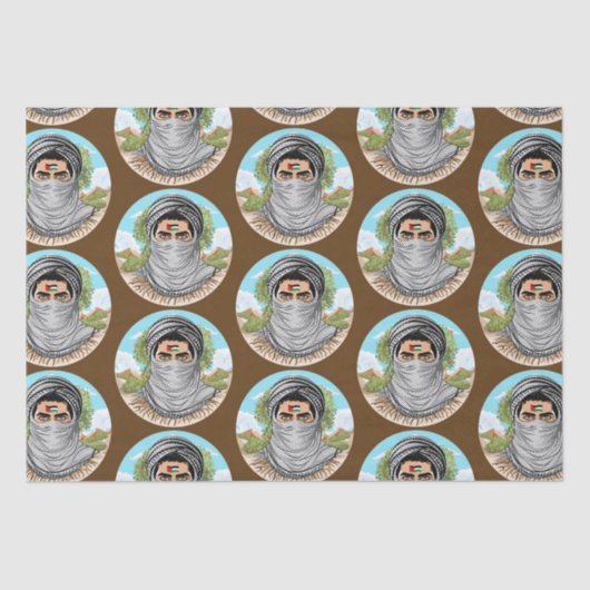 portret van palestijnse vrijheidsstrijder tissuepapier (Voorkant)