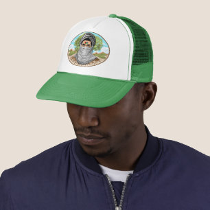 portret van palestijnse vrijheidsstrijder trucker pet