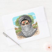 portret van palestijnse vrijheidsstrijder vierkante sticker (Envelop)