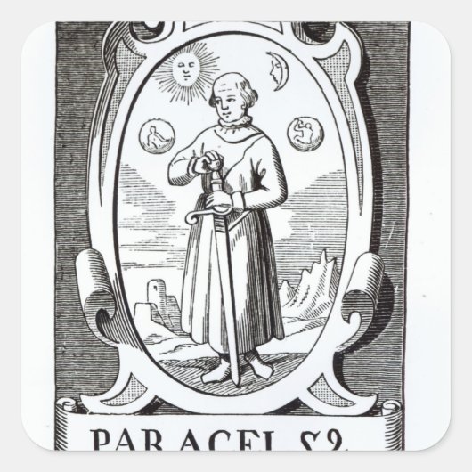 Portret van Paracelsus Vierkante Sticker (Voorkant)