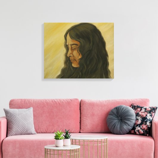 Portret van Paramahansa yogananda Canvas Afdruk (Insitu (Woonkamer))