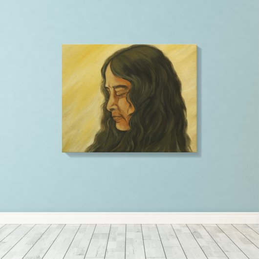 Portret van Paramahansa yogananda Canvas Afdruk (Insitu (Houten vloer))