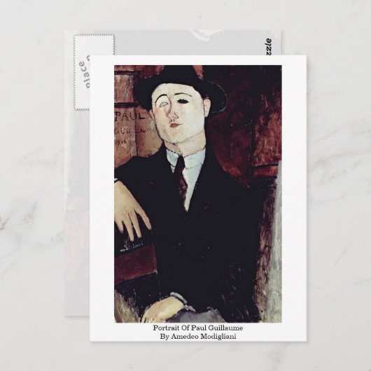 Portret van Paul Guillaume door Amedeo Modigliani Briefkaart (Voorkant / Achterkant)