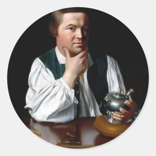 Portret van Paul Revere Ronde Sticker (Voorkant)