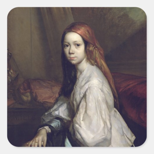 Portret van Pauline Ono Vierkante Sticker (Voorkant)