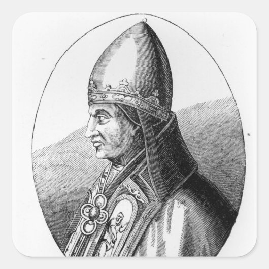 Portret van Paus Gregory IX Vierkante Sticker (Voorkant)