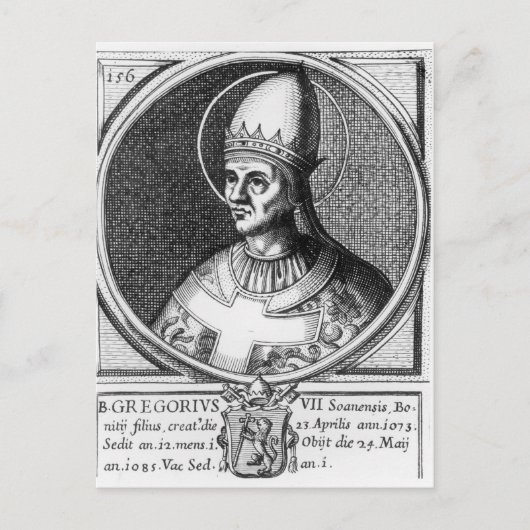 Portret van Paus Gregory VII Briefkaart (Voorkant)