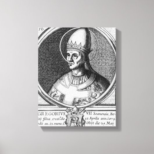 Portret van Paus Gregory VII Canvas Afdruk (Voorkant)