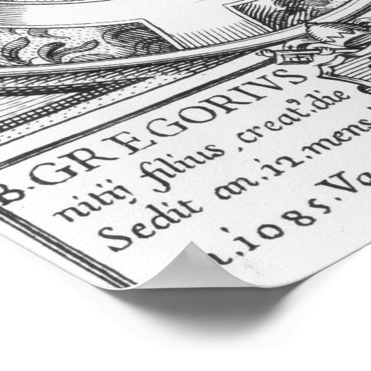 Portret van Paus Gregory VII Poster (Hoek)