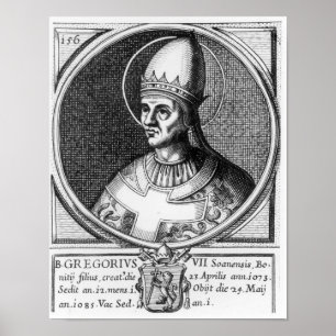 Portret van Paus Gregory VII Poster