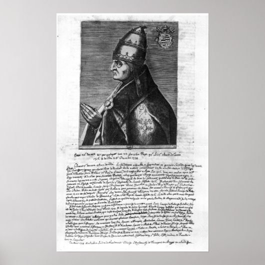 Portret van paus John XXII Poster (Voorkant)