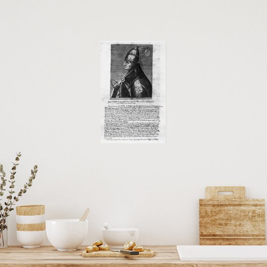 Portret van paus John XXII Poster (Keuken)