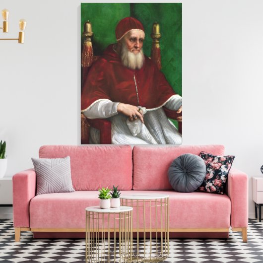 Portret van Paus Julius II (door Rafaël) Canvas Afdruk (Insitu (Woonkamer))