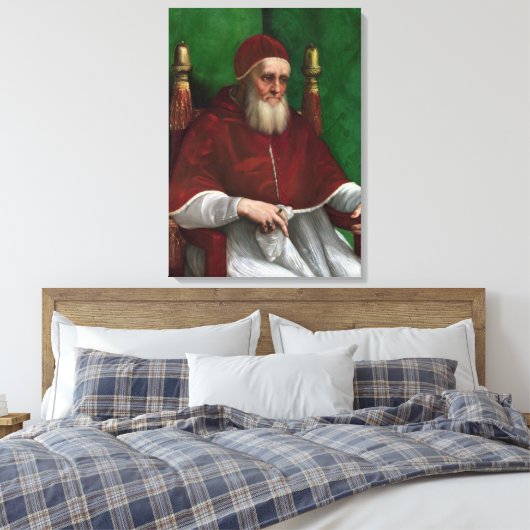 Portret van Paus Julius II (door Rafaël) Canvas Afdruk (Insitu (Slaapkamer))