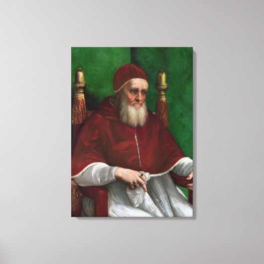 Portret van Paus Julius II (door Rafaël) Canvas Afdruk (Voorkant)