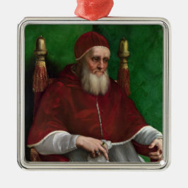 Portret van Paus Julius II (door Rafaël) Metalen Ornament