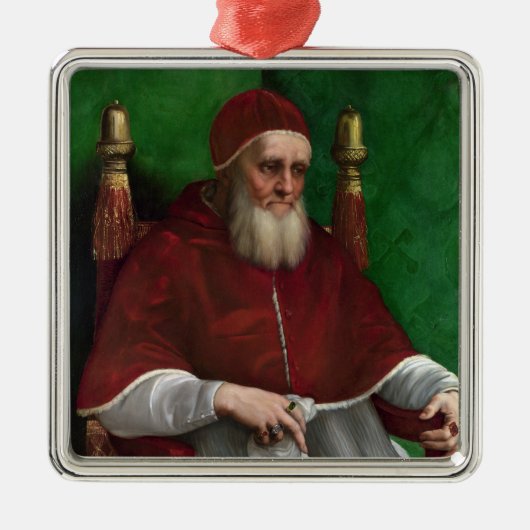 Portret van Paus Julius II (door Rafaël) Metalen Ornament (Voorkant)