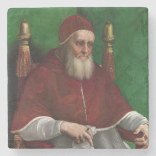 Portret van Paus Julius II (door Rafaël) Stenen Onderzetter