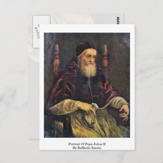 Portret van paus Julius ii door Raffaello Sanzio Briefkaart (Voorkant / Achterkant)