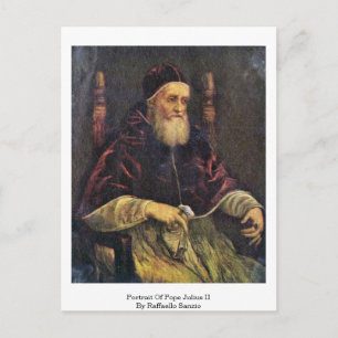 Portret van paus Julius ii door Raffaello Sanzio Briefkaart