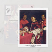 Portret van paus Leo X en kardinalen van Raffael Briefkaart (Voorkant / Achterkant)