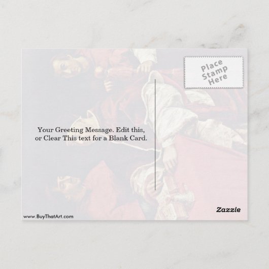 Portret van paus Leo X en kardinalen van Raffael Briefkaart (Achterkant)