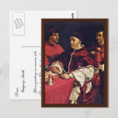 Portret van paus Leo X met zijn neven van Raffael Briefkaart (Voorkant / Achterkant)