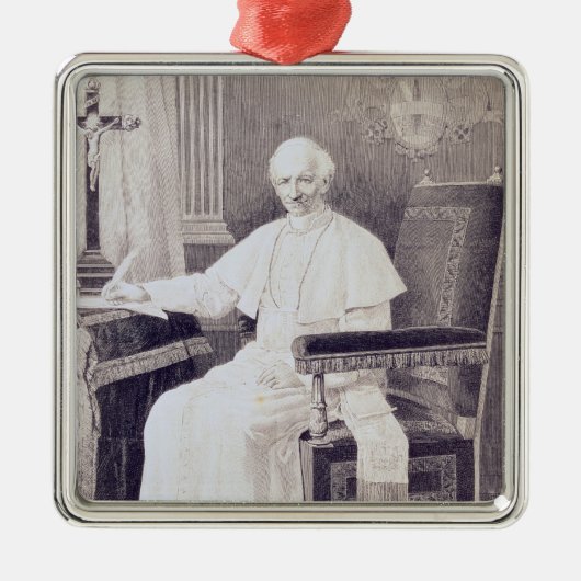 Portret van paus Leo XIII Metalen Ornament (Voorkant)