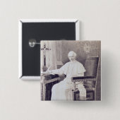 Portret van paus Leo XIII Vierkante Button 5,1 Cm (Voorkant /achterkant)