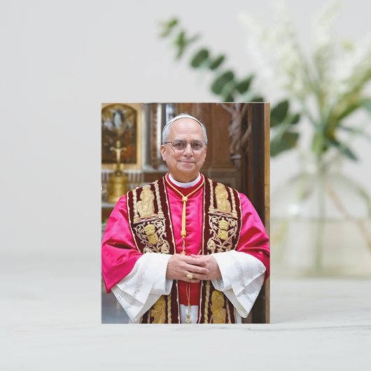 Portret van paus Leo XIV Briefkaart (Staand voorkant)