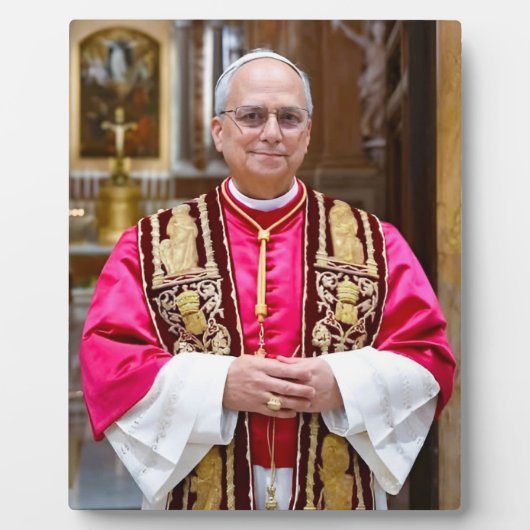 Portret van paus Leo XIV Fotoplaat (Voorkant)