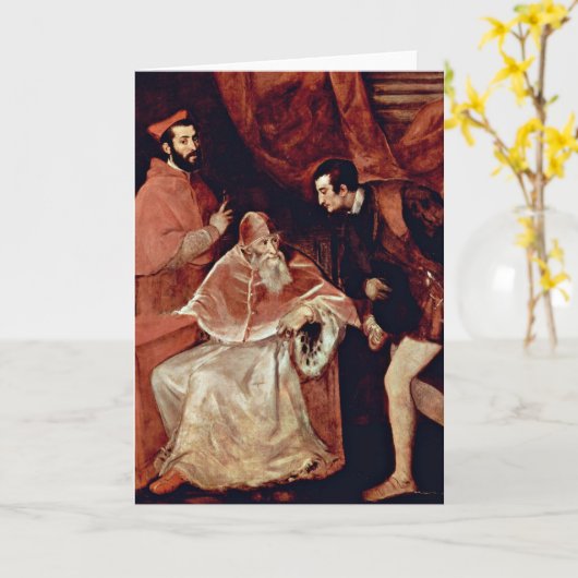 Portret van Paus Paul Iii door Titian Kaart (Gele Bloem)