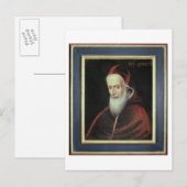 Portret van paus Pius V (1504-72) (olie op doek) Briefkaart (Voorkant / Achterkant)