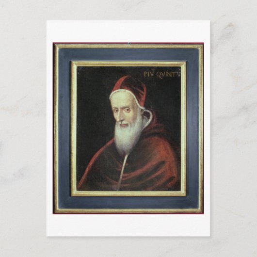 Portret van paus Pius V (1504-72) (olie op doek) Briefkaart (Voorkant)