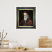 Portret van paus Pius V (1504-72) (olie op doek) Poster (Keuken)