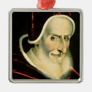 Portret van paus Pius V 1576-80 Metalen Ornament