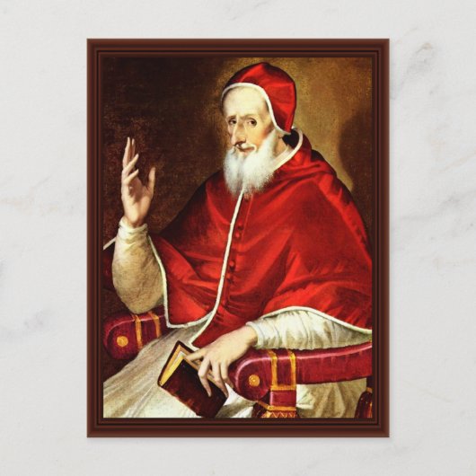 Portret van paus Pius V. door Greco El Briefkaart (Voorkant)