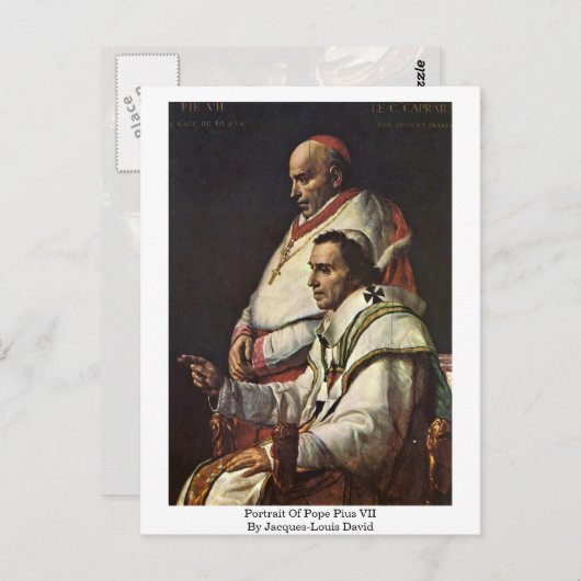 Portret van paus pius vii door Jacques-Louis David Briefkaart (Voorkant / Achterkant)