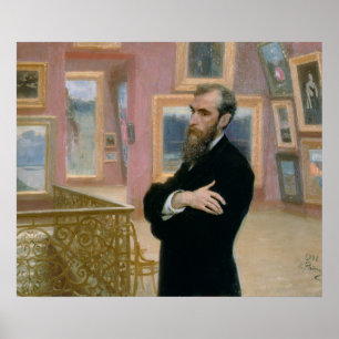 Portret van Pavel Tretyakov in de galerij Poster