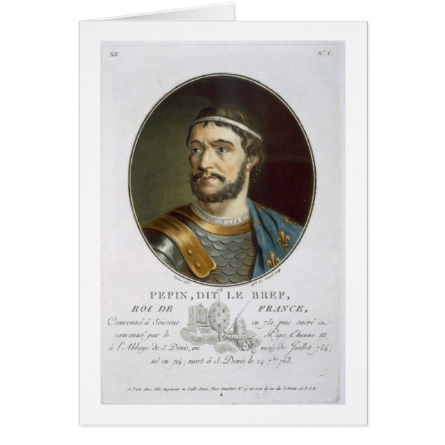 Portret van Pepin, "Le Bref", koning Franc (Voorkant)