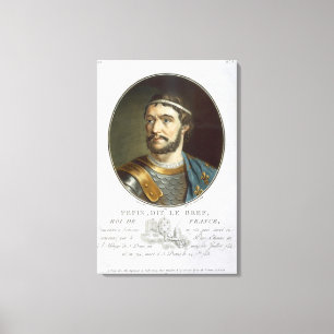 Portret van Pepin, "Le Bref", koning Franc Canvas Afdruk