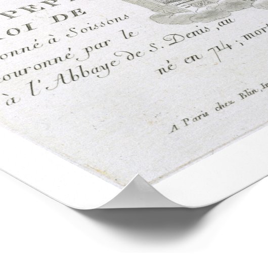 Portret van Pepin, "Le Bref", koning Franc Poster (Hoek)