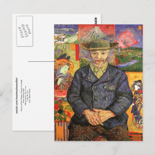 Portret van Père Tanguy, Van Gogh Fine Art Briefkaart (Voorkant / Achterkant)