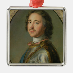 Portret van Peter de Grote Metalen Ornament