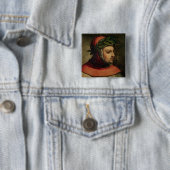 Portret van Petrarch Vierkante Button 5,1 Cm (In situ)