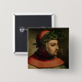 Portret van Petrarch Vierkante Button 5,1 Cm (Voorkant /achterkant)