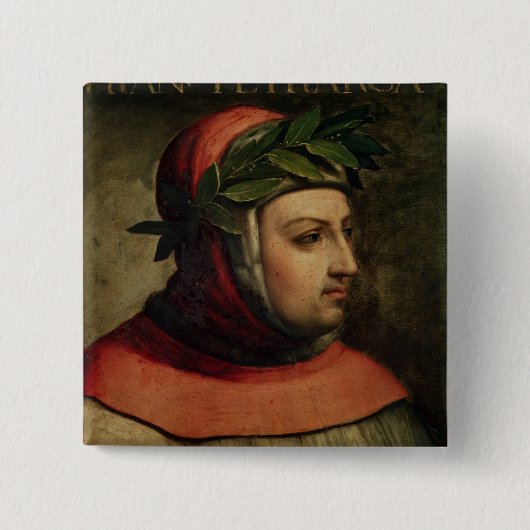 Portret van Petrarch Vierkante Button 5,1 Cm (Voorkant)